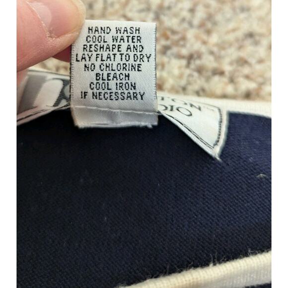 Vintage Norton Studio Sweater Women's Small Navy White Breton Striped Nautical - Picture 9 of 9